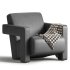 Brompton Sculptural Armchair Lichen Velvet - Thumbnail 2