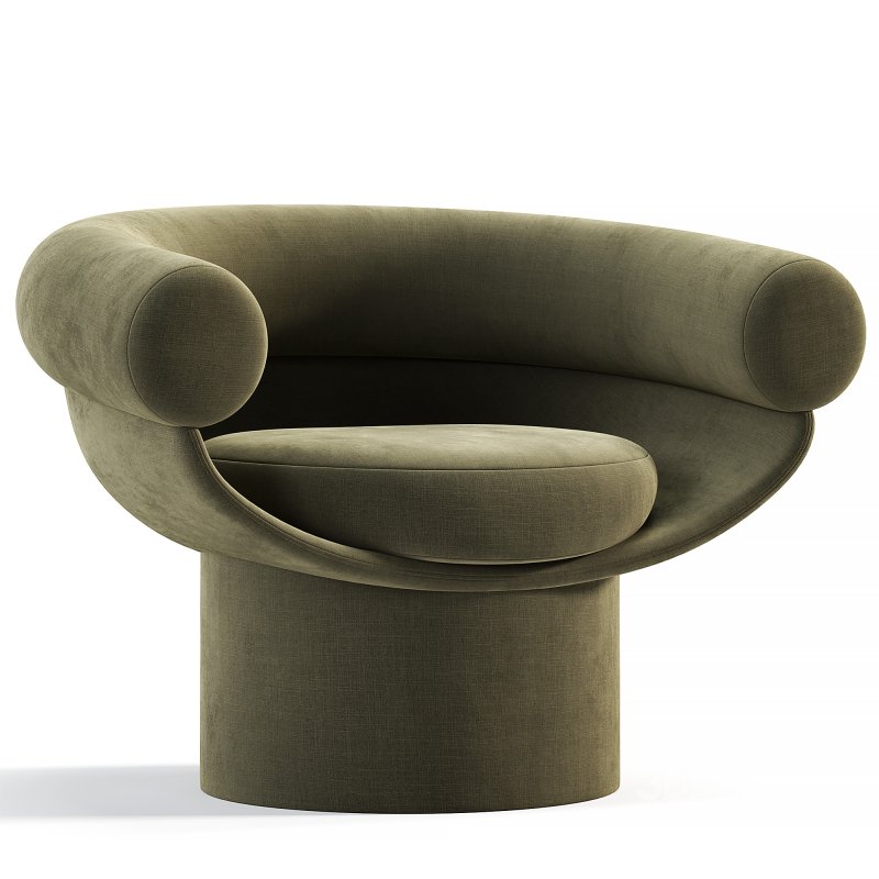 Armchair Bowl Wood Option,Total Fabric Option Image 4