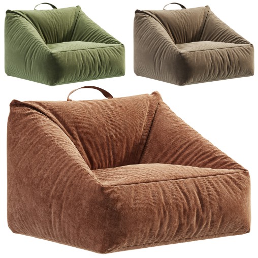 Stone Tan Velvet Corduroy Kids Lounge Chair