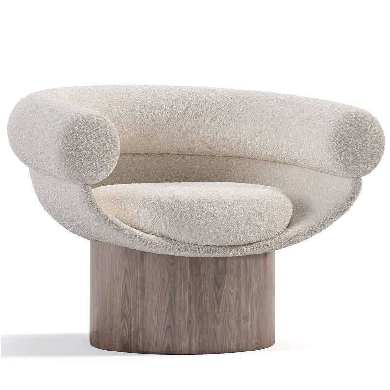 Armchair Bowl Wood Option,Total Fabric Option Image 3