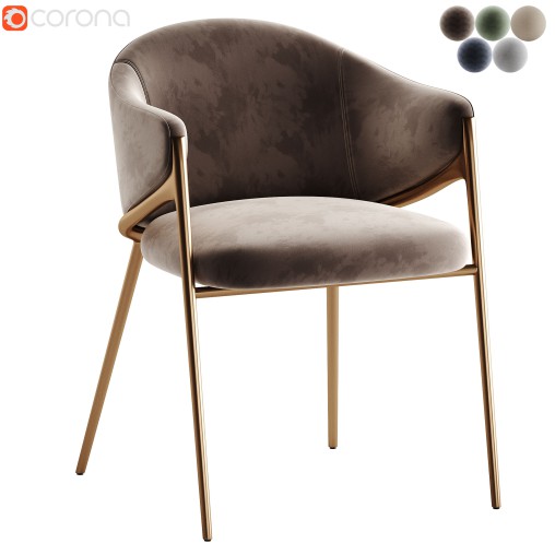 Chair Gwen Khaki Velvet Fire Retardant