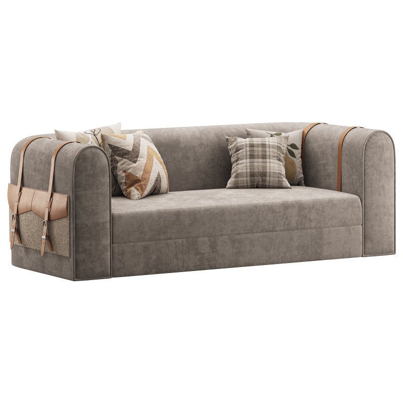 Modern White Boucle 3 Seater Sofa Image 2