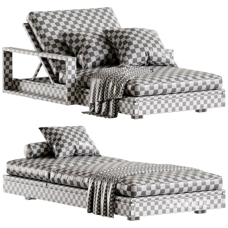 Avila Outdoor Double Sunlounger With Arms Image 6