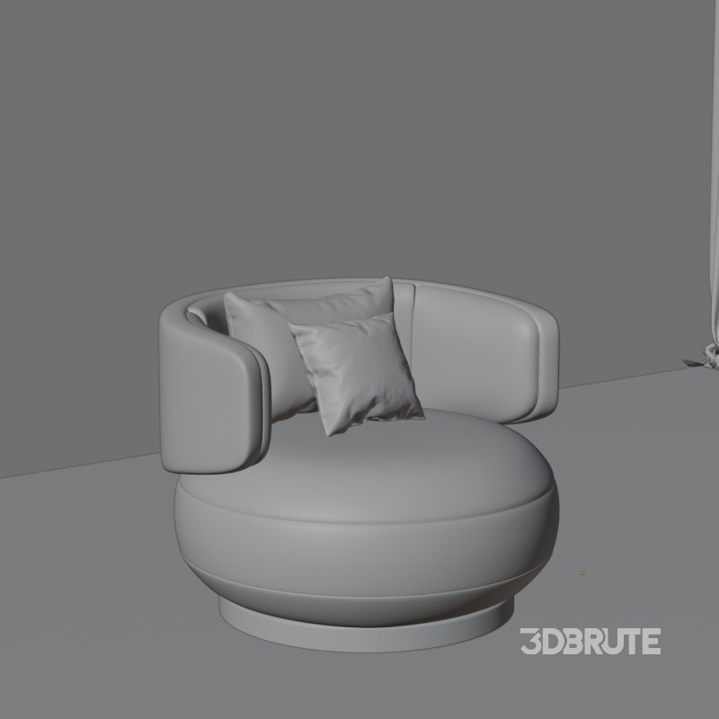 Comfy Round Lounge Chair with Cushions Image 5