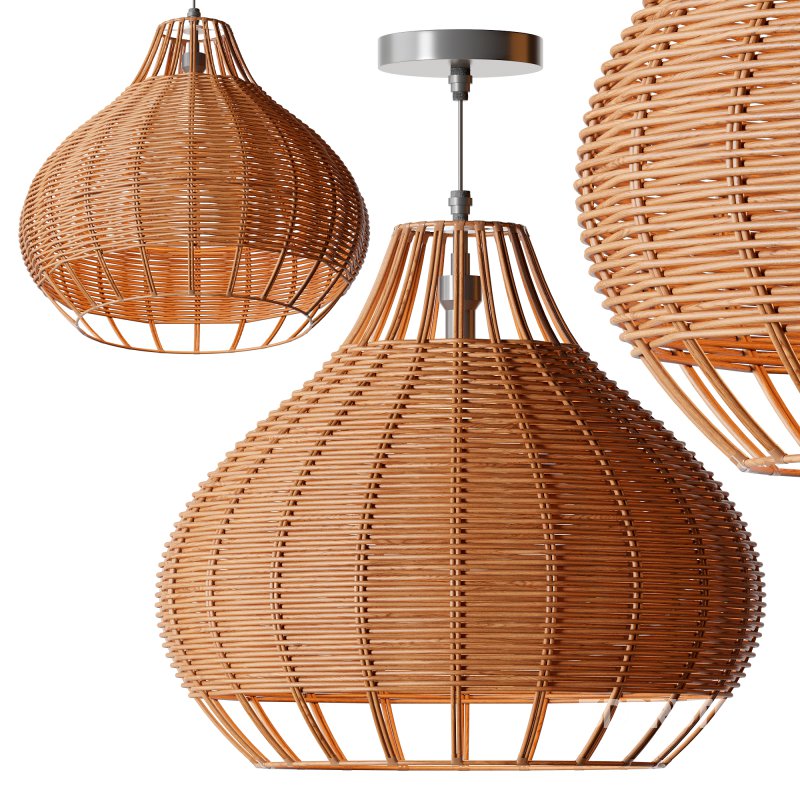 Rattan Pendant Lampshade Wicker Chandelier Image 8
