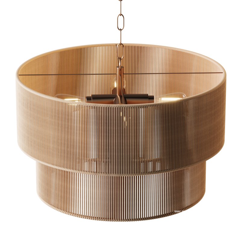 5-Lights Hand-Woven Rattan Pendant Light Image 2