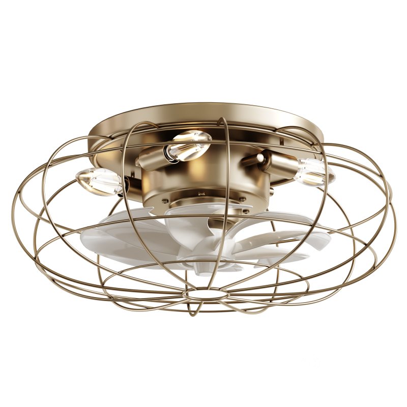 Vintage Iron Remote Control Ceiling Fan light Image 3