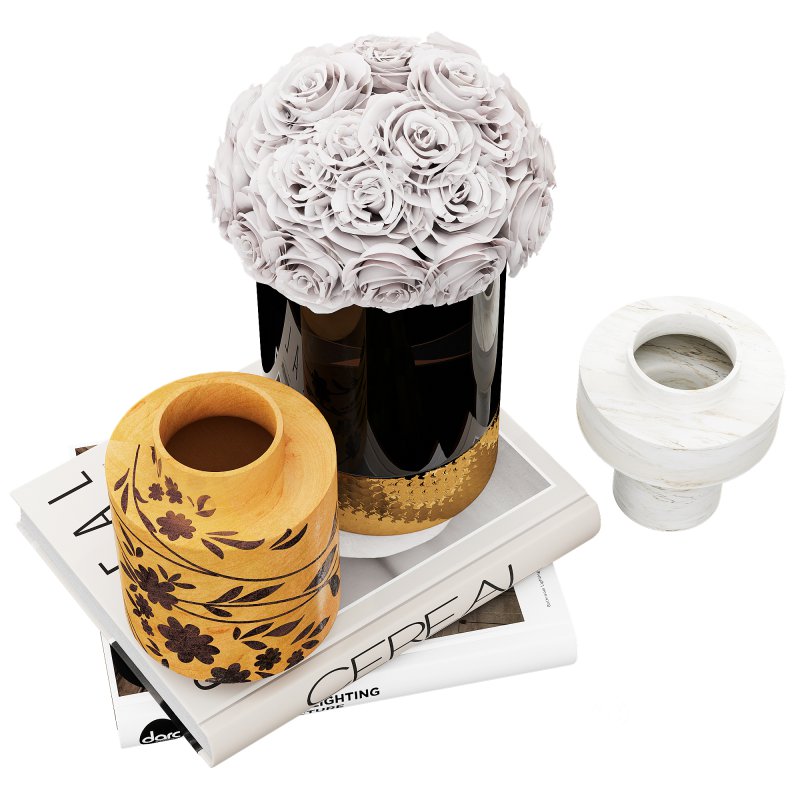 Decorative set With Rose bouquet Image 1