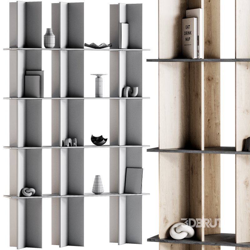 Minimalistic wooden Rack with decor Image 10