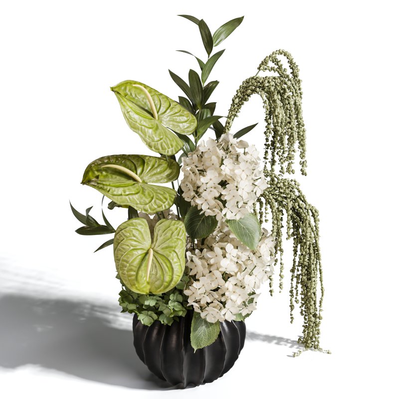Ivory Hydrangea in a Calm Floral Scene Image 3