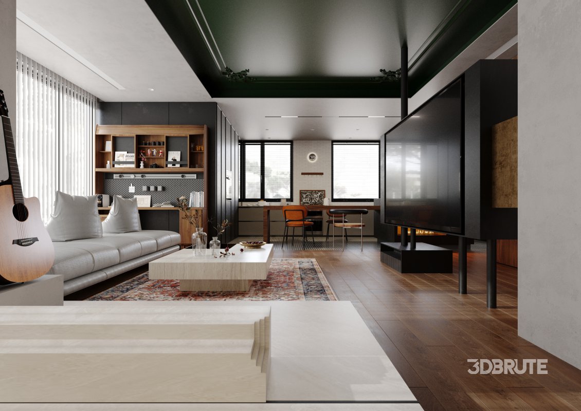 Luxurious living room and dining room kitchen Image 3