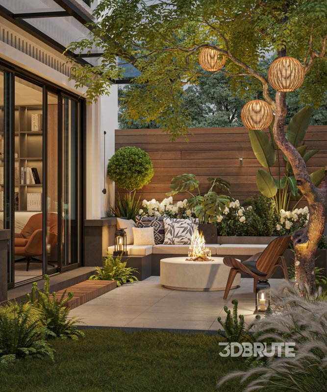 Modern Garden Courtyard Image 1