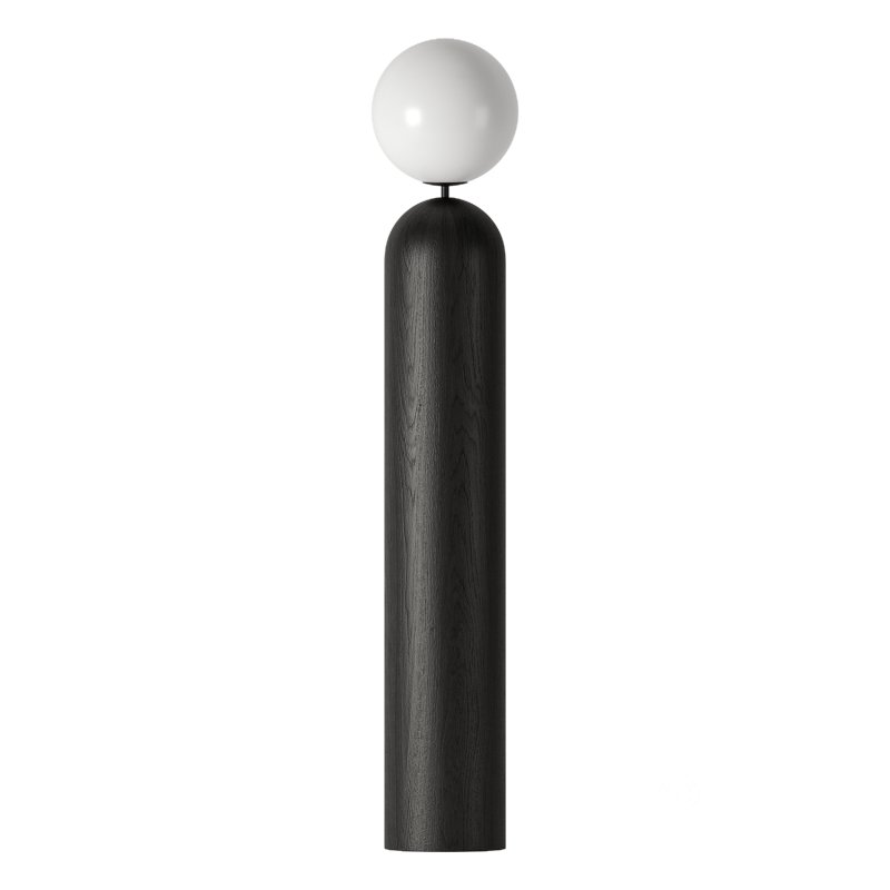 Ori Globe Floor Lamp with Black Wood Base Image 2