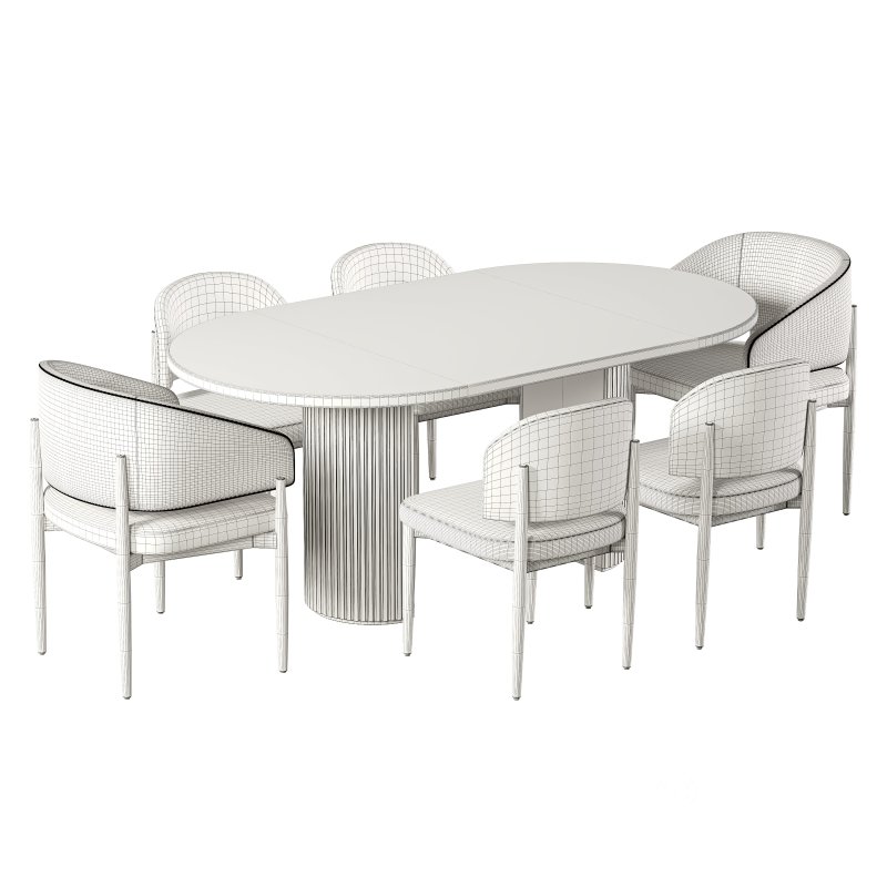 EVA FABRIC DINING CHAIR AND TABLE-RH Image 6