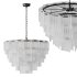 Round pendant chandelier made of ribbed glass light - Thumbnail 5
