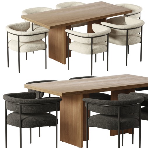 Carrie Outdoor Dining Chair and Lars Dining Table