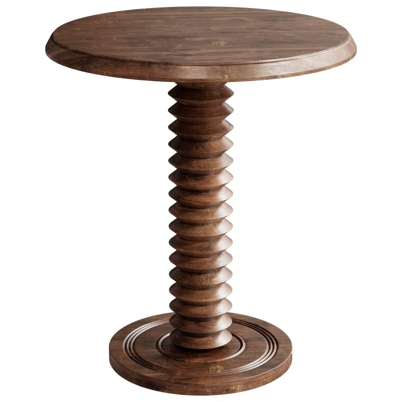 French Wood Side Table by Charles Dudouyt Image 3
