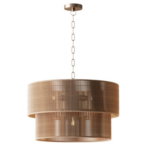 5-Lights Hand-Woven Rattan Pendant Light