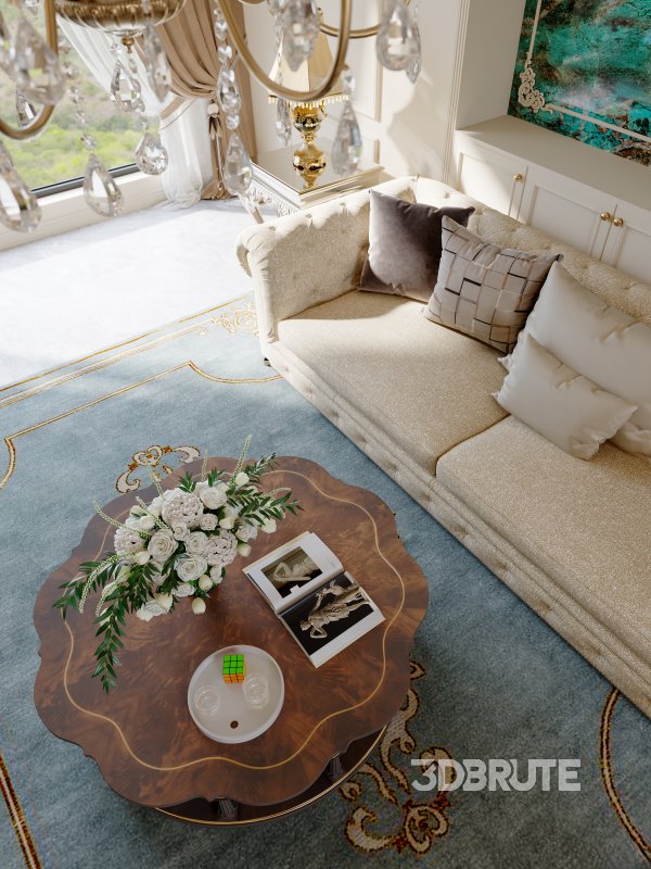 Luxurious classic living room and dining room Image 3