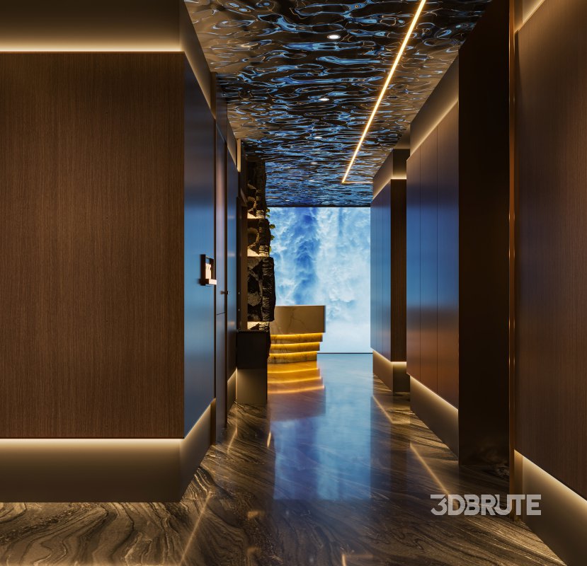 Chinese Hotel reception and hallway Image 1