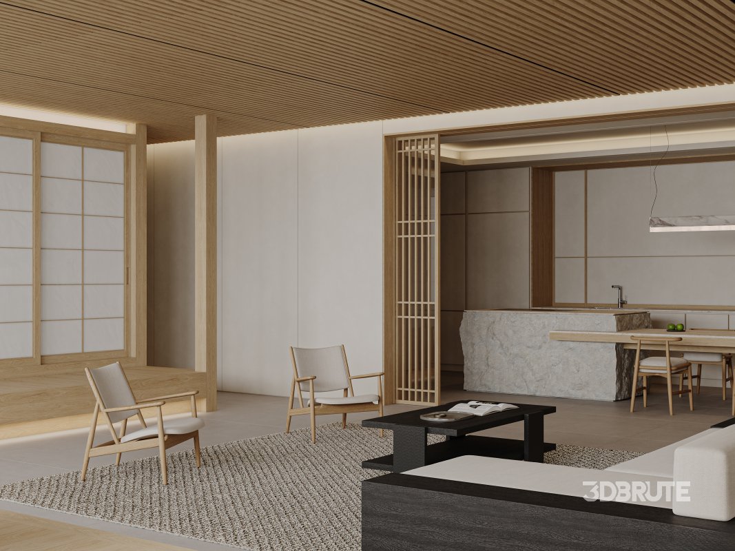 Japanese living and dining room Image 3