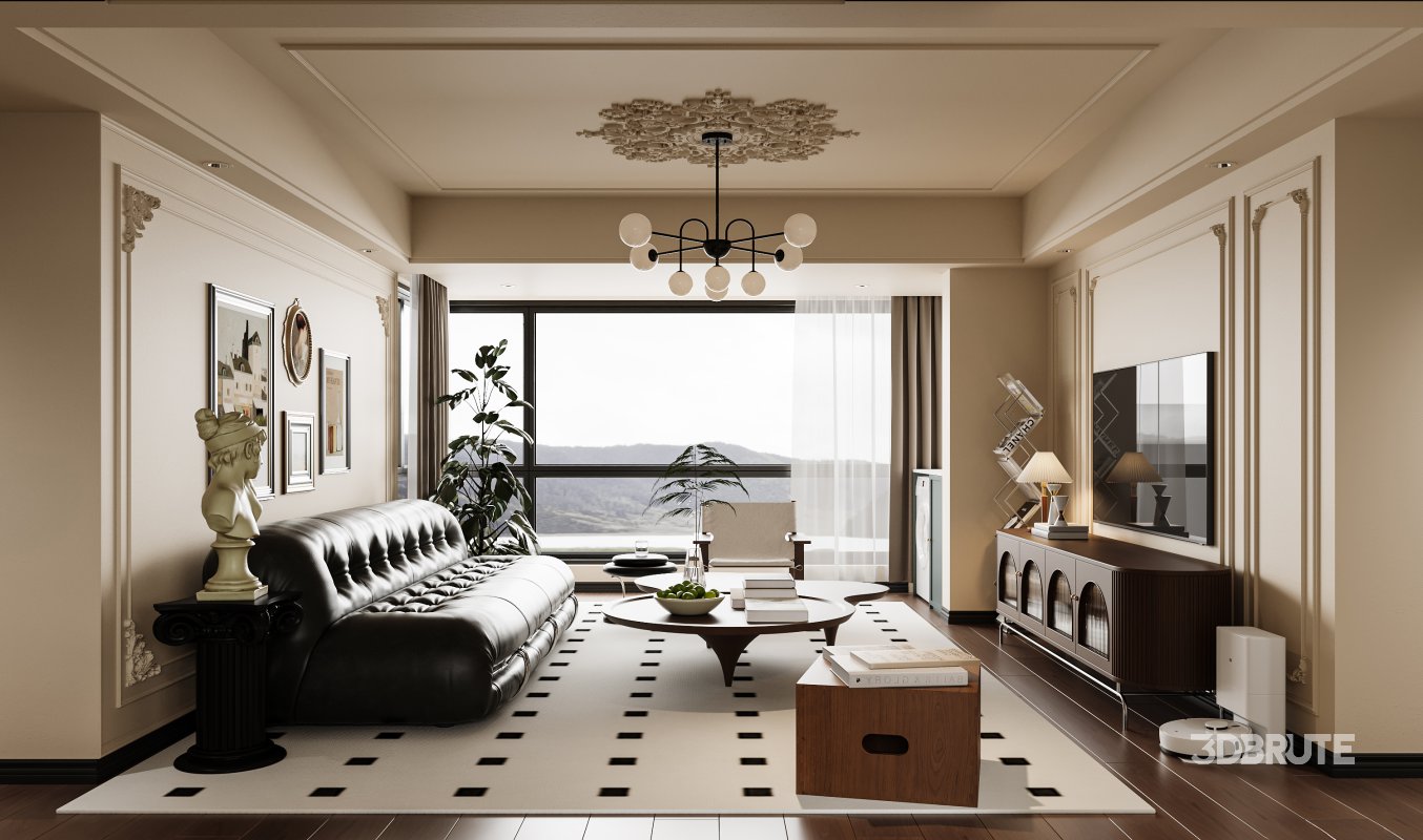 Luxurious living room and dining room Image 1