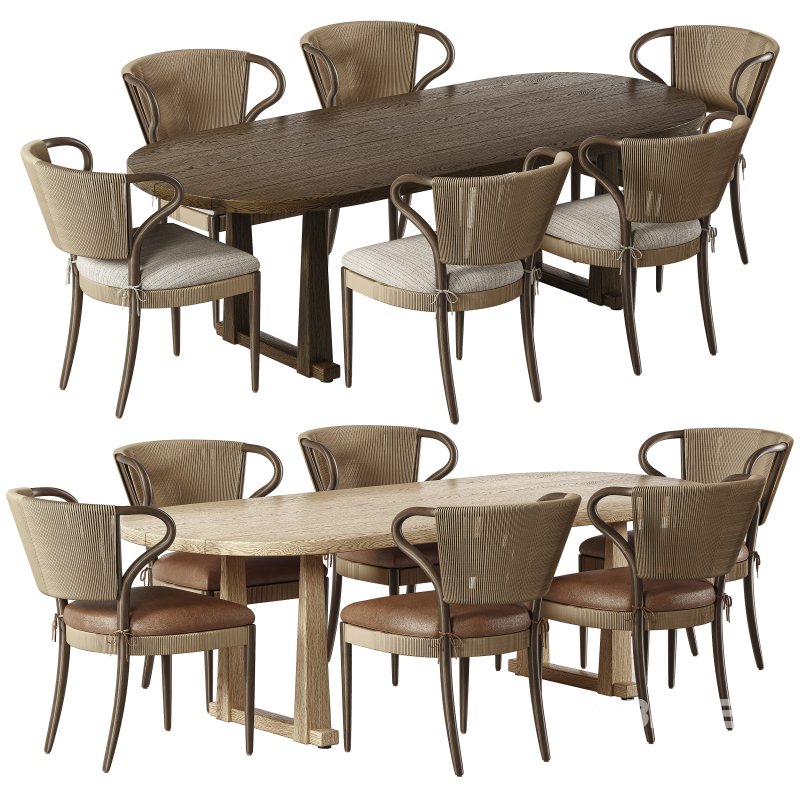 Amira Armless Dining Chair & Ayla Dining Table Image 1