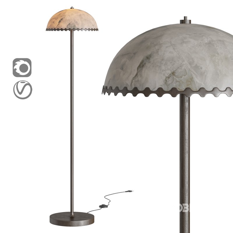 Oceana Black Metal Floor Lamp Image 1