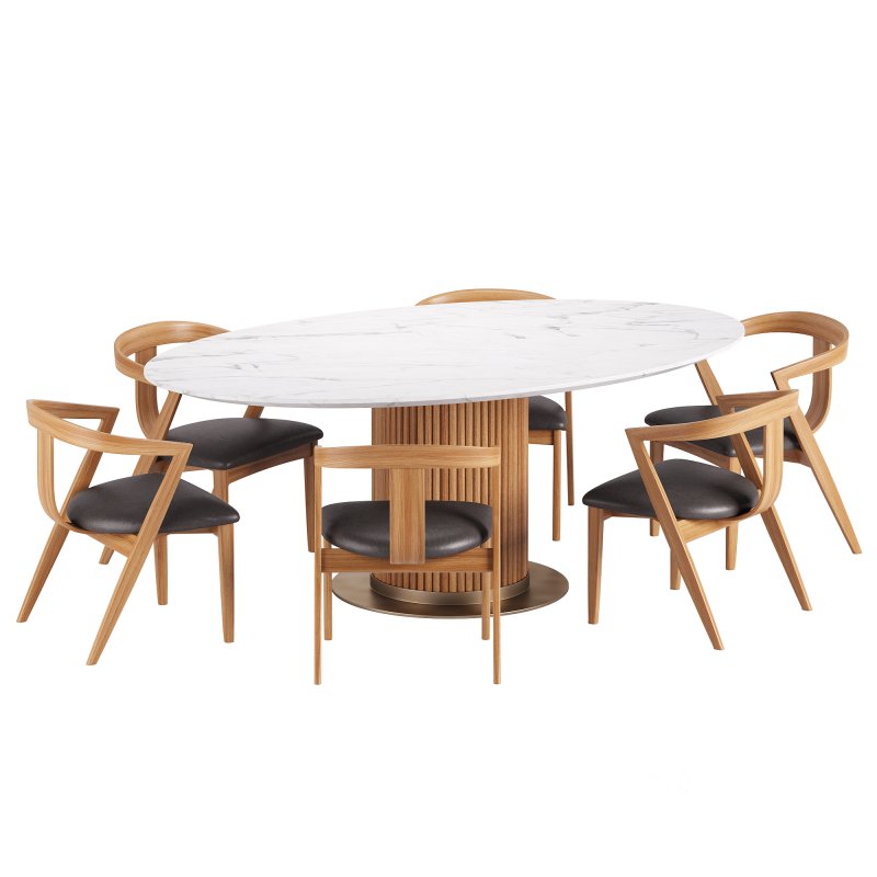 Edwin Dining Chair and Murcell Oval Table Image 4