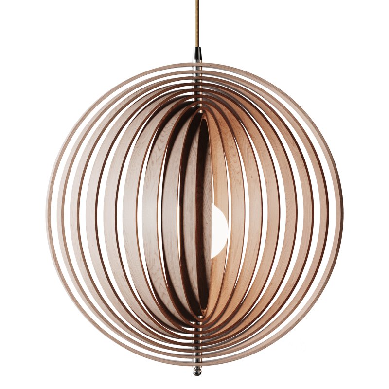 Creative Wood Round Globe Pendant Light Fixture Shade Image 4