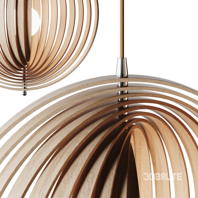 Creative Wood Round Globe Pendant Light Fixture Shade Image 5