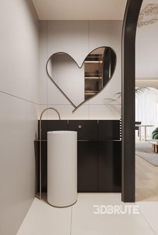 Modern living room and dining room kitchen interior scene Image 2