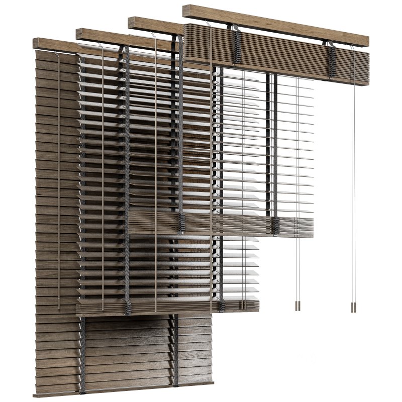 Wooden blinds curtains Image 1