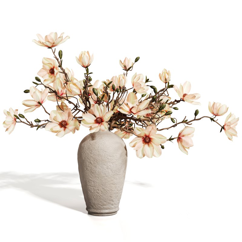 Ikebana Inspired Decorative Magnolia Bouquet Image 3