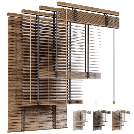 Wooden blinds curtains