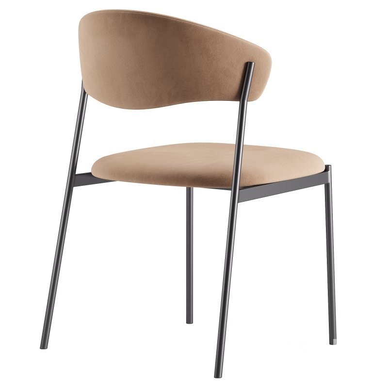 Damato Sand Velvet Dining Chair Image 3