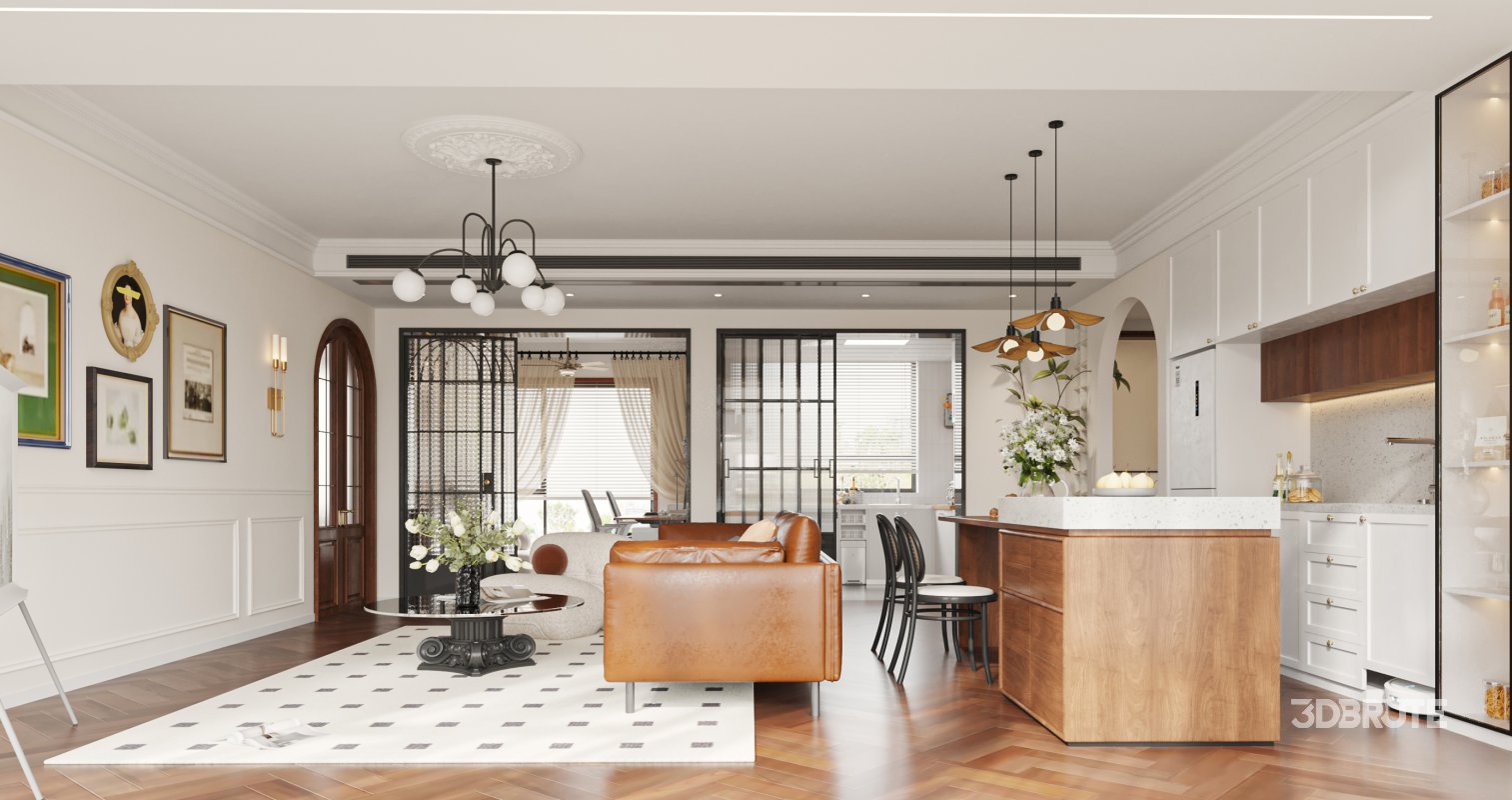 Luxurious living room and dining room Image 1