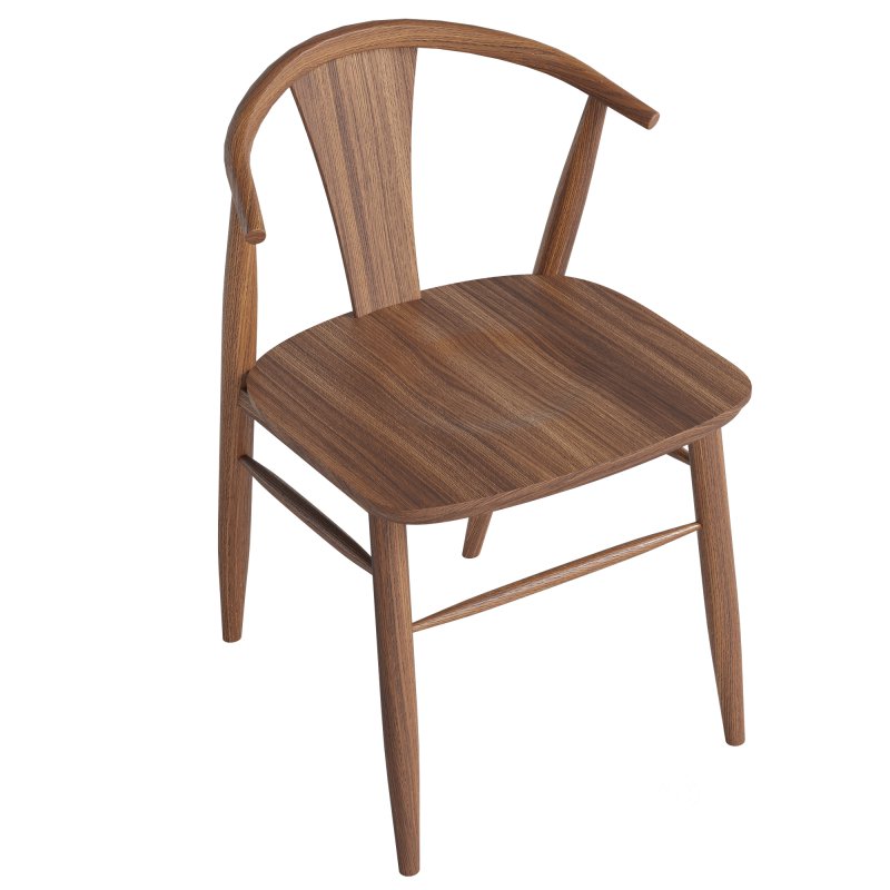 Fyn Natural Walnut Wood Dining Side Chair Image 4
