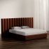 Modern Upholstered Bed with Vertical Headboard - Thumbnail 5