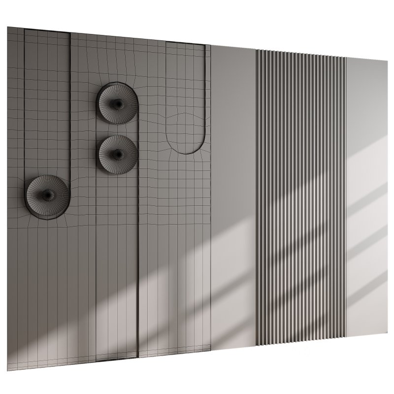 Headboard wood and concrete 3d Wall Panel 03 Image 3