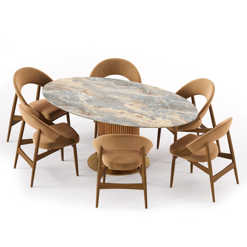 Lachlan Chair and Murcell Oval Table Image 3