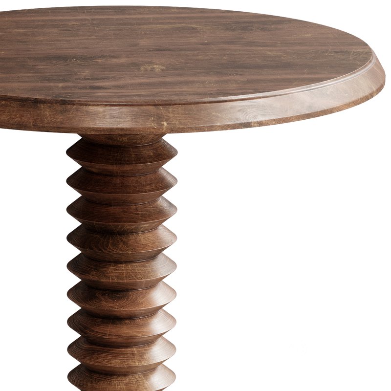 French Wood Side Table by Charles Dudouyt Image 2