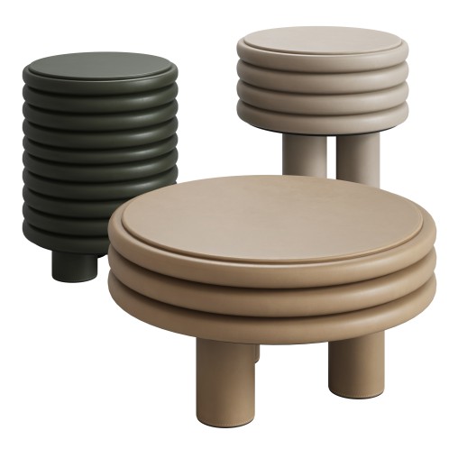 Scala Beige Low Round Coffee Table