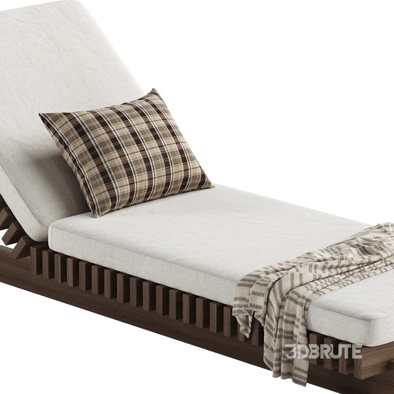 Taiko Stained Teak Outdoor Sun Lounger Image 6