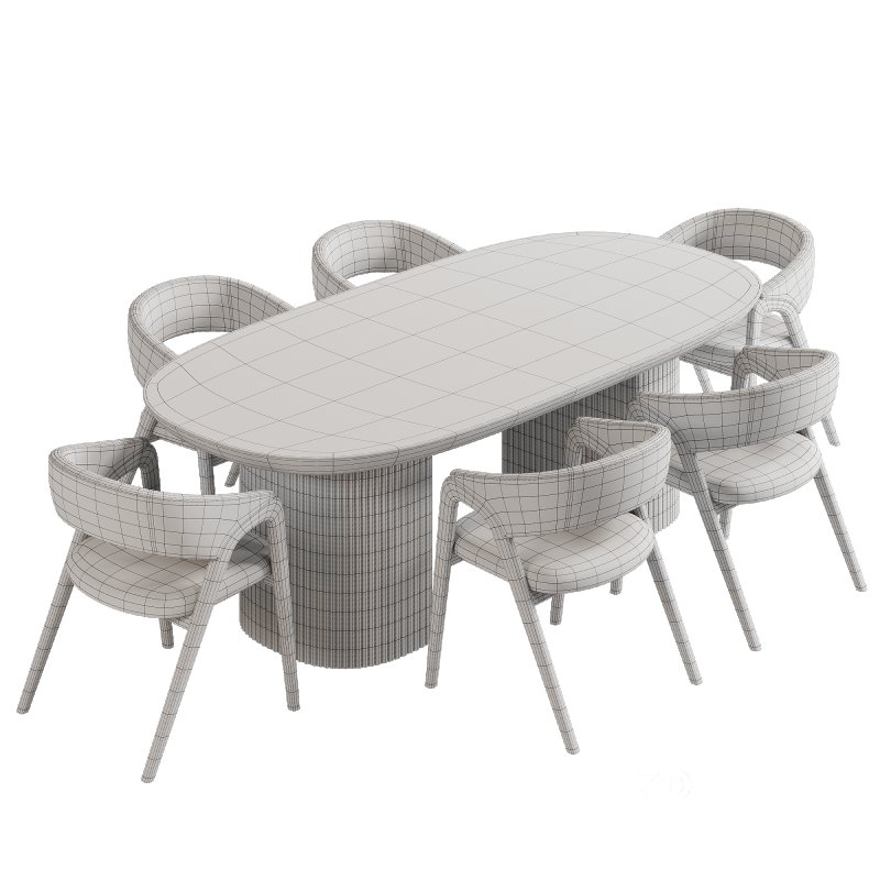 Osten table and arc dining chair set 1 Image 5