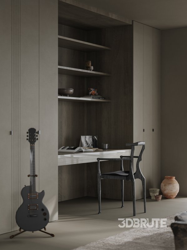 Modern living room and dining room interior scene Image 2