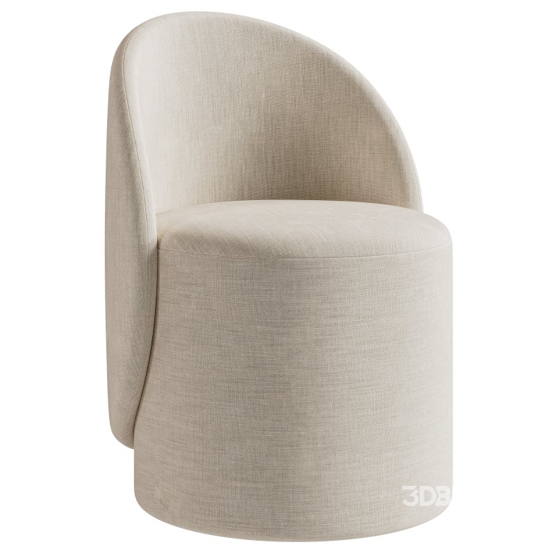 Loreen rotating pouf boucle white Image 1