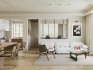 Modern living room and dining room office room interior scene - Thumbnail 6