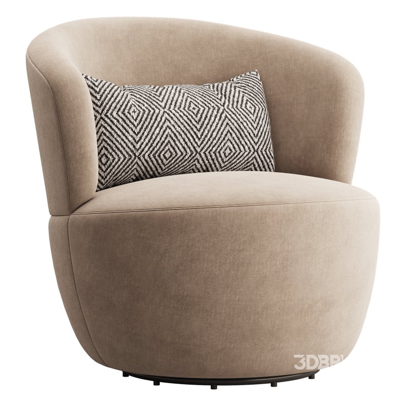Amber Boucle Swivel Chair Image 2