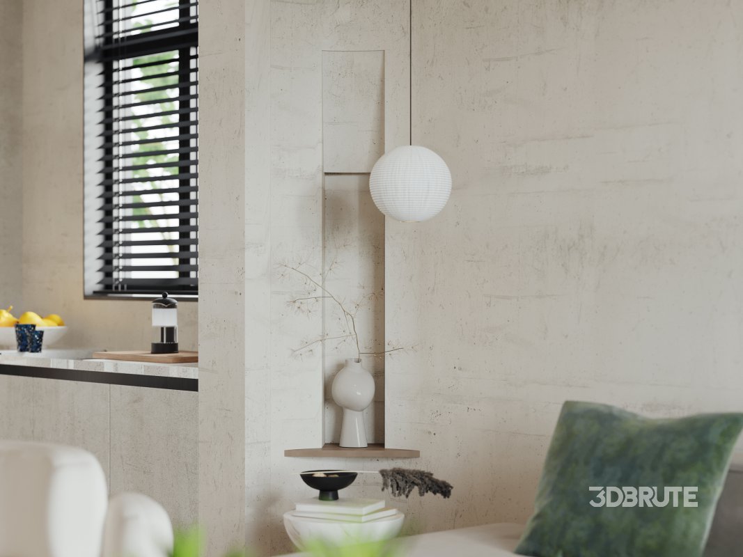 Modern living room and dining room interior scene Image 3